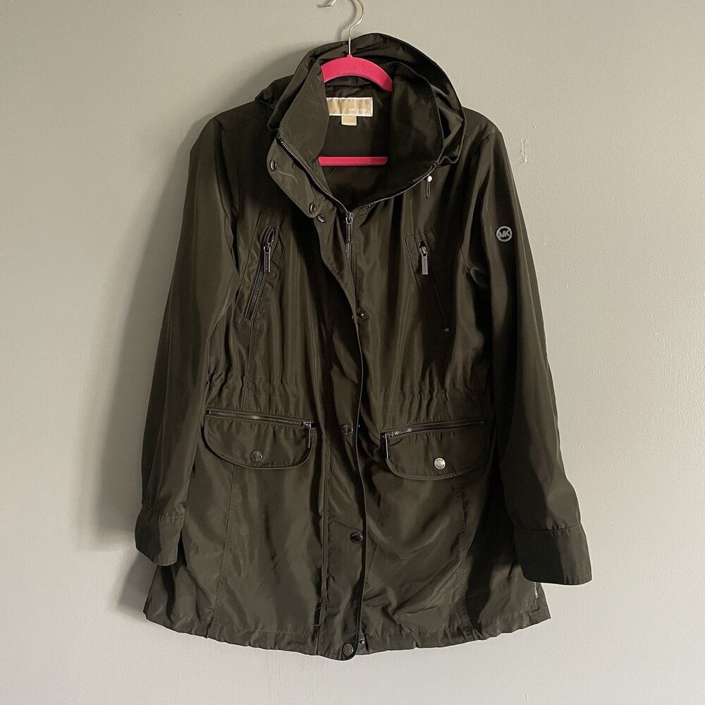 Michael Kors Women’s Coat Large Dark Green Hood